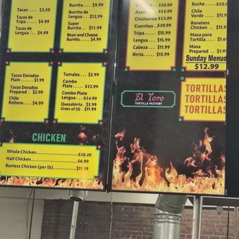 El Toro Tortilleria - Menu - Mexican Near Me - Fresno, California El Toro Tortilleria - Menu - Mexican Near Me - Fresno, California