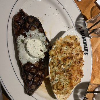 J. Alexander's - Ny New York Strip with Not Your Ordinary Mac & Cheese - Steakhouses Near Me - Plantation, Florida J. Alexander's - Ny New York Strip with Not Your Ordinary Mac & Cheese - Steakhouses Near Me - Plantation, Florida