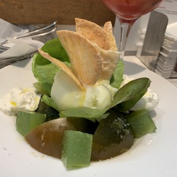 La Azotea - Tomato, burrata, basil gummy and lemon sorbet - Spanish Near Me - Seville, SE