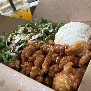 White Elephant - Tangy Orange Chicken, Arugula Bae, Jasmine Rice - YUM! - Thai Near Me - Anaheim, California White Elephant - Tangy Orange Chicken, Arugula Bae, Jasmine Rice - YUM! - Thai Near Me - Anaheim, California