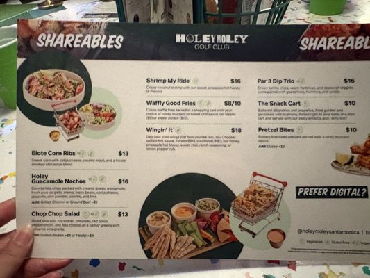 Menu photo 1 Holey Moley Santa Monica, CA