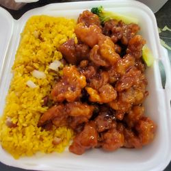 China One - General Tsao Chicken w/ pork fried rice.