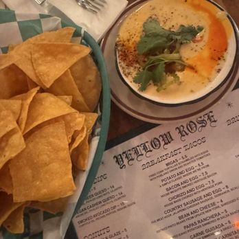 Yellow Rose - Chips and Shiner Beer Queso - Tex-Mex Near Me - New York, New York Yellow Rose - Chips and Shiner Beer Queso - Tex-Mex Near Me - New York, New York