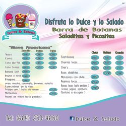 Menu de dulce & salado