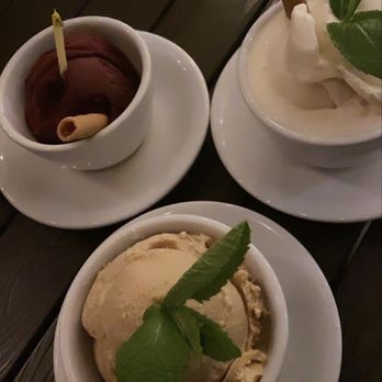 Bella Siena - caramel gelato with sea salt, vanilla gelato, and blackberry sorbet - Italian Near Me - Benicia, California Bella Siena - caramel gelato with sea salt, vanilla gelato, and blackberry sorbet - Italian Near Me - Benicia, California