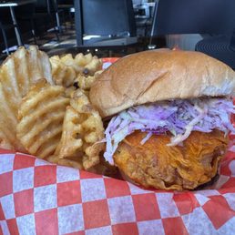 "OG" Nashville Hot Chicken Sandwich Combo with Waffle Fries "OG" Nashville Hot Chicken Sandwich Combo with Waffle Fries