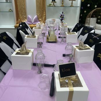 Dessert Essentials - Table set up of a cakes and mixology experience - Desserts Near Me - Troy, Michigan