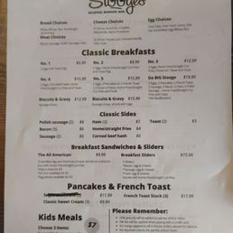 Brunch menu side 2