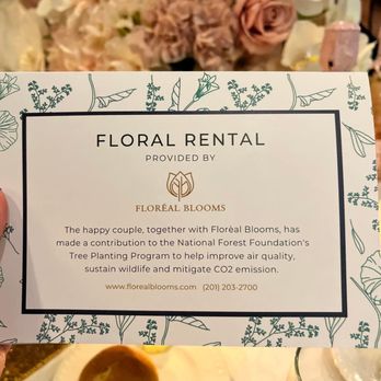 Floreal Blooms - Floreal signage placed on tables - Wedding Planning Near Me - Butler, New Jersey