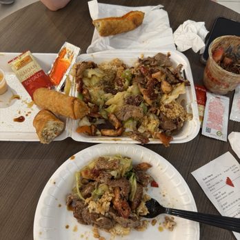 Suki Hana - Chicken and beef plate, side of 3 egg rolls! - Japanese Near Me - Sherman Oaks, California Suki Hana - Chicken and beef plate, side of 3 egg rolls! - Japanese Near Me - Sherman Oaks, California
