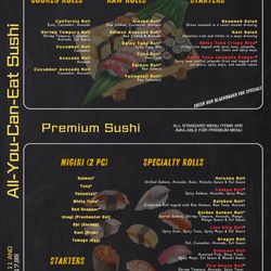 Daruma Japanese BBQ & Sushi - AYCE Sushi Menu