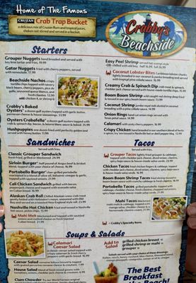 Menu photo 2 Crabby's Beachside St Augustine, FL Menu photo 2 Crabby's Beachside St Augustine, FL