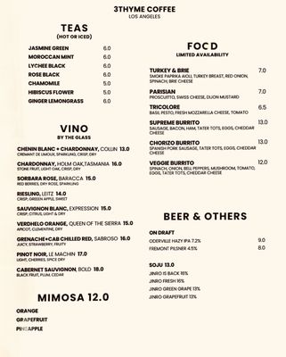 Menu photo 7 3Thyme Los Angeles, CA