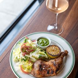 Idyllwild Tavern - Crispy Chicken leg with salsa verde