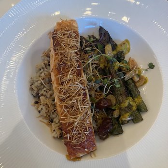 Bar David - Roasted Salmon - with wild rice and asparagus - Mediterranean Near Me - Chicago, Illinois