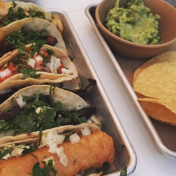 Bartaco - Orlando - Assorted tacos and small chips and guacamole - Tacos Near Me - Orlando, Florida