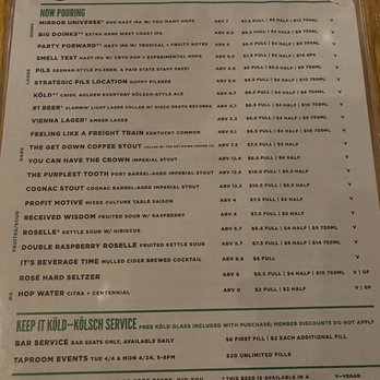 Fair State Brewing Cooperative - Menu as of 4/5/2023 - Breweries Near Me - Minneapolis, Minnesota