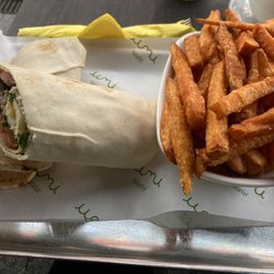 Umi - Halloumi cheese wrap & sweet potato chips (fries)