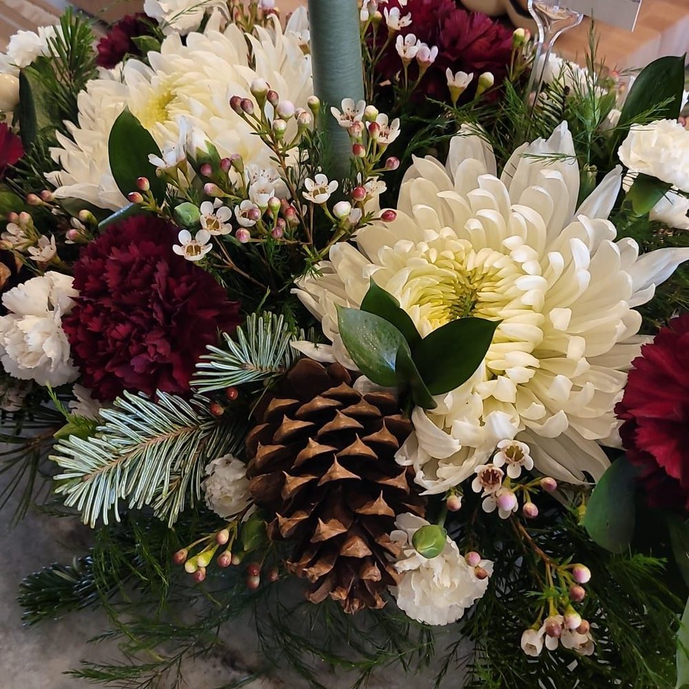 The Watering Can - Beautiful arrangement! (the only thing I swapped out was the candle for a bayberry one. ) - Florists Near Me - Chino Valley, Arizona The Watering Can - Beautiful arrangement! (the only thing I swapped out was the candle for a bayberry one. ) - Florists Near Me - Chino Valley, Arizona