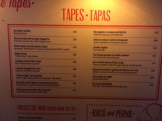 Menu photo 3 Piscolabis Barcelona, B