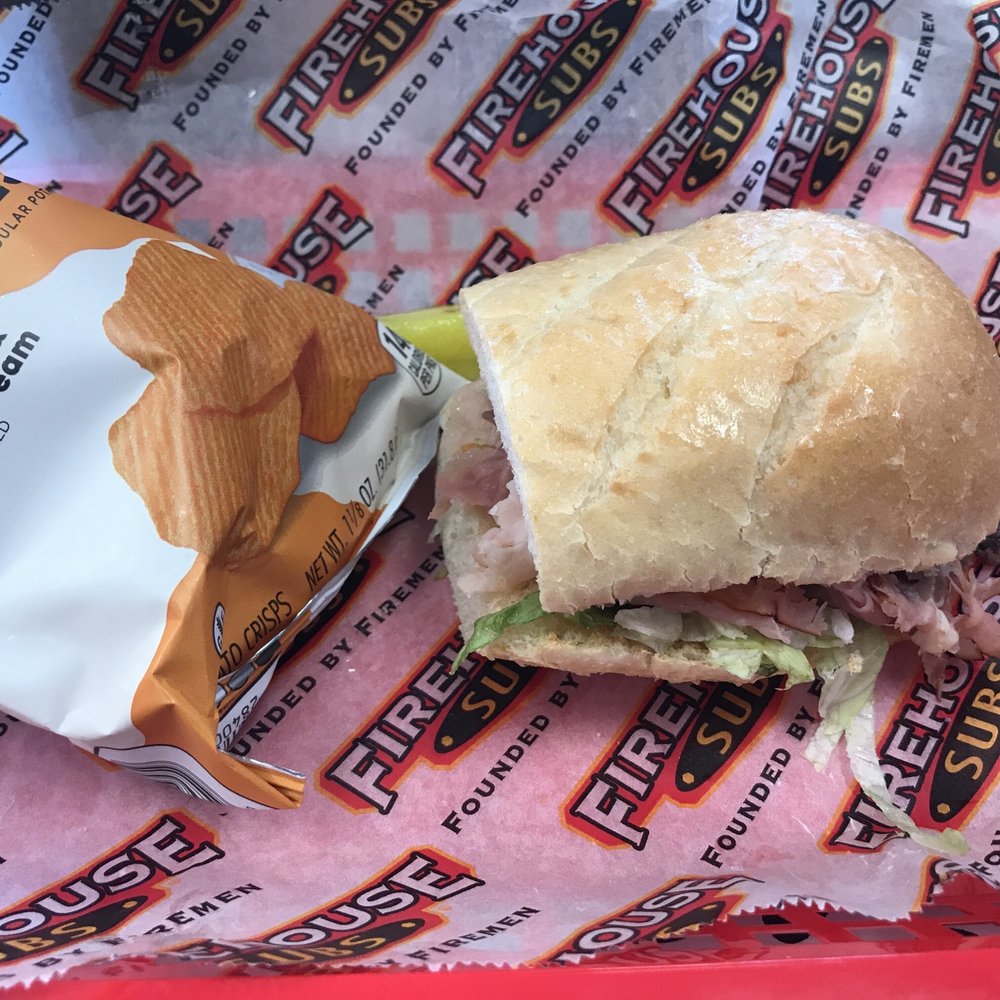 Firehouse Subs - Small size Hero sub (roast beef, ham, turkey). Delish! - Fast Food Near Me - Lakewood, Washington Firehouse Subs - Small size Hero sub (roast beef, ham, turkey). Delish! - Fast Food Near Me - Lakewood, Washington