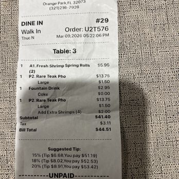 Viet Nam Palace - A $1.50 extra for ordering a large soup? - Vietnamese Near Me - Orange Park, Florida