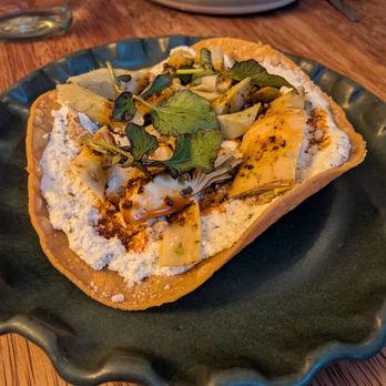 Comal - Artichoke Heart Tostada $22 very good! - Mexican Near Me - New York, New York