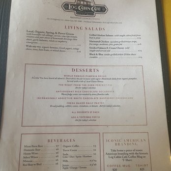 Log Cabin Cafe - Menu 3 - Cafes Near Me - Silver Gate, Montana