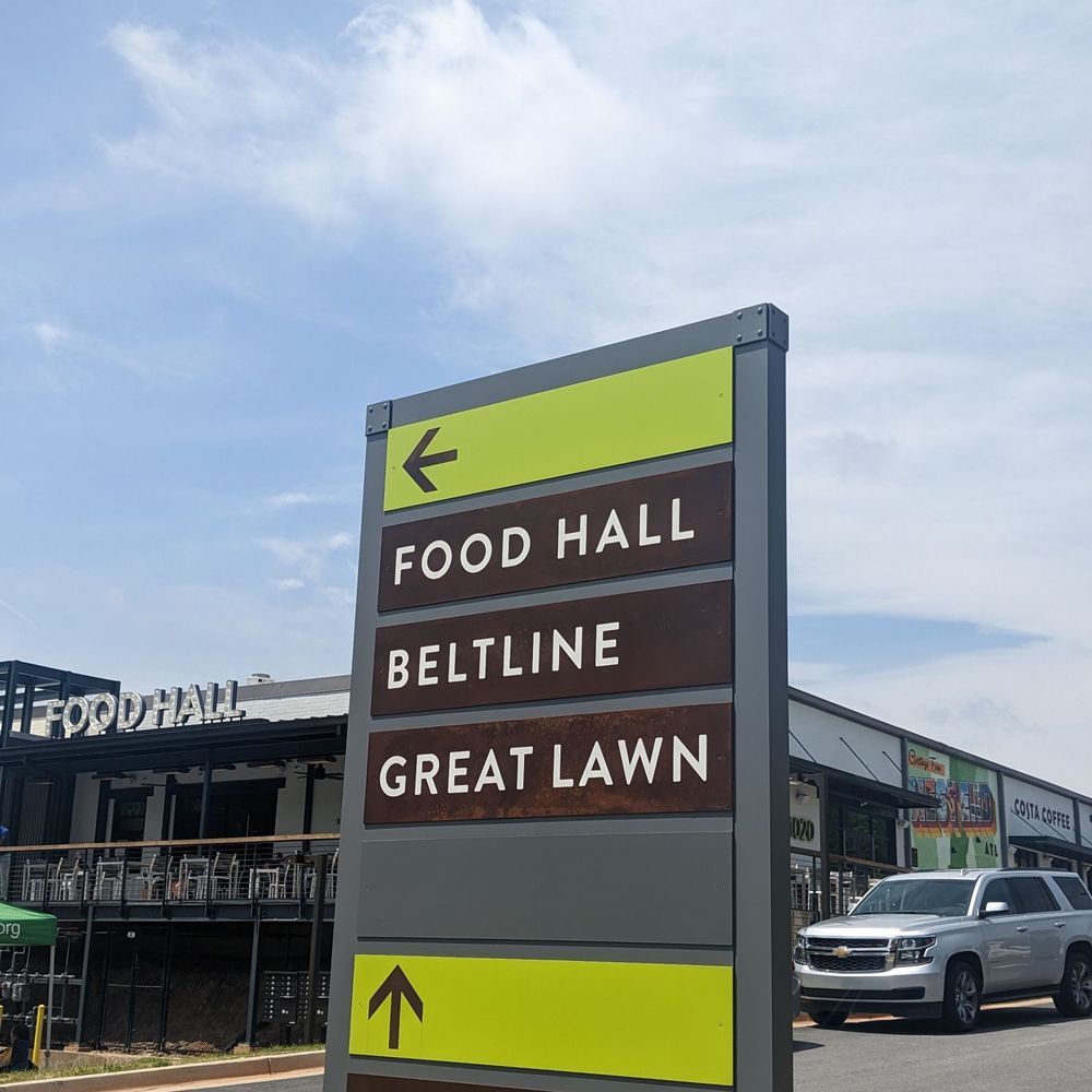 There is a food hall located in the building. There is a food hall located in the building.