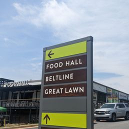 There is a food hall located in the building.