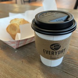 Vanilla latte and muffin