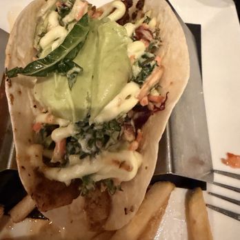 Solstice Oceanfront Bar + Grill - Fish tacos- sooo good! - Salad Near Me - Panama City, Florida