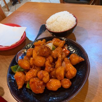 Dragon Express - Sweet and sour chicken with white rice. - Chinese Near Me - Mesa, Arizona
