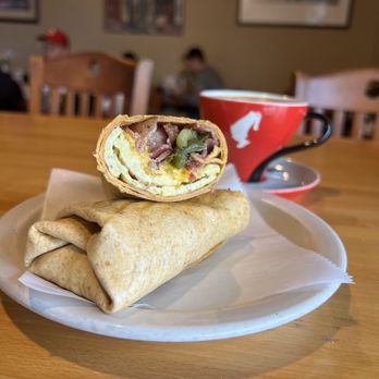 Chez Cafe - a breakfast burrito on a plate - Cafes Near Me - Pompano Beach, Florida