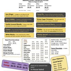 Mudslingers - Drink Menu