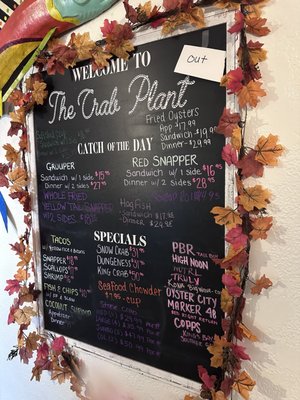 Menu photo 1 The Crab Plant - Restaurant Crystal River, FL Menu photo 1 The Crab Plant - Restaurant Crystal River, FL
