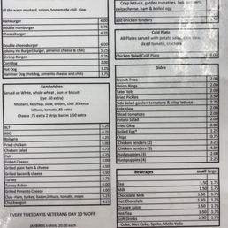 Lunch menu Lunch menu