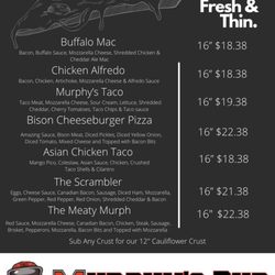 Murphy's Pub Moorhead - Menu  Pizzas