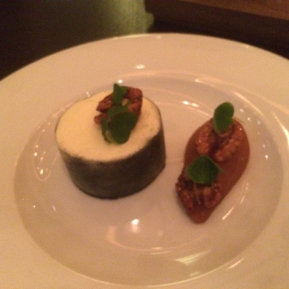 Dinner by Heston Blumenthal - Sambocade. Goat cheese cake with poached pears and walnuts. Yes, everything I ordered had weird names... - British Near Me - London, XGL