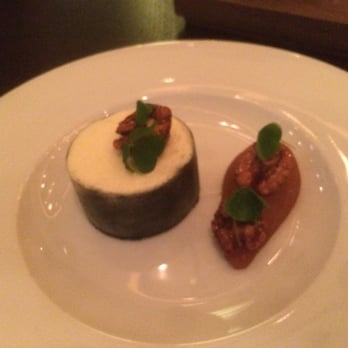 Dinner by Heston Blumenthal - Sambocade. Goat cheese cake with poached pears and walnuts. Yes, everything I ordered had weird names... - British Near Me - London, XGL