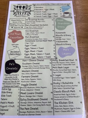 Menu photo 2 Ma's Diner Onaway, MI