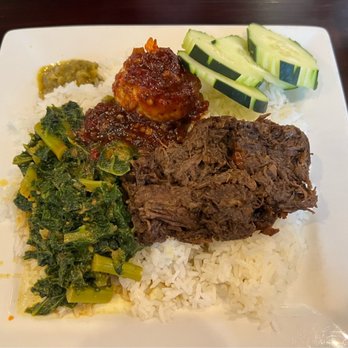 Twin Panda - Nasi Padang with beef Rendang - Indonesian Near Me - Austin, Texas