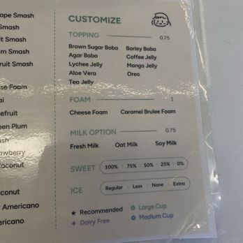 Jam Jam Tea & Moments - Customization menu - Bubble Tea Near Me - Walnut, California Jam Jam Tea & Moments - Customization menu - Bubble Tea Near Me - Walnut, California