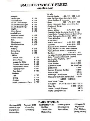 Menu photo 3 Smith's Twist-T-Freez Delta, OH Menu photo 3 Smith's Twist-T-Freez Delta, OH