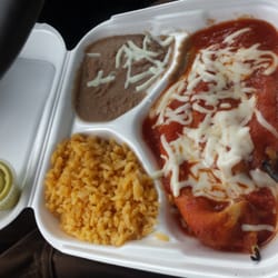 Chili relleno dinner, with all the fixings