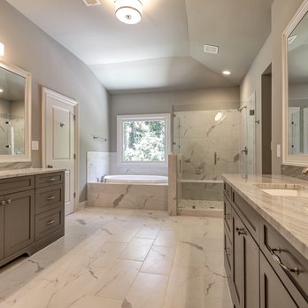 J & J Flooring and Design LP - a bathroom with marble countertops - Flooring Near Me - Atlanta, Georgia J & J Flooring and Design LP - a bathroom with marble countertops - Flooring Near Me - Atlanta, Georgia