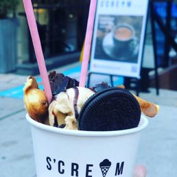 Salted Caramel and chocolate bubble waffle