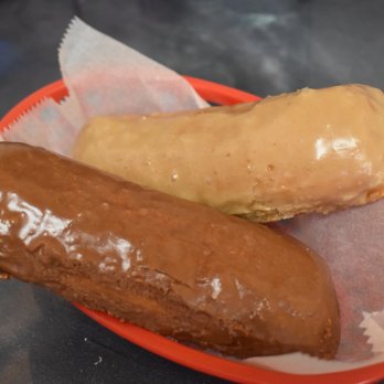 Olde Tyme Donuts - Chocolate/maple long Johns(filled-to-order) - Donuts Near Me - Springdale, Arkansas Olde Tyme Donuts - Chocolate/maple long Johns(filled-to-order) - Donuts Near Me - Springdale, Arkansas