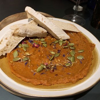 Araia - Tershi de calabaza con miel y harisa - Mediterranean Near Me - Madrid, M Araia - Tershi de calabaza con miel y harisa - Mediterranean Near Me - Madrid, M