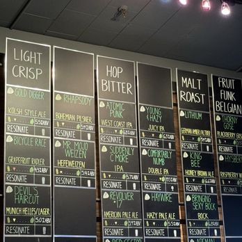 Resonate Brewery + Pizzeria - Alcohol menu - Pizza Near Me - Bellevue, Washington Resonate Brewery + Pizzeria - Alcohol menu - Pizza Near Me - Bellevue, Washington
